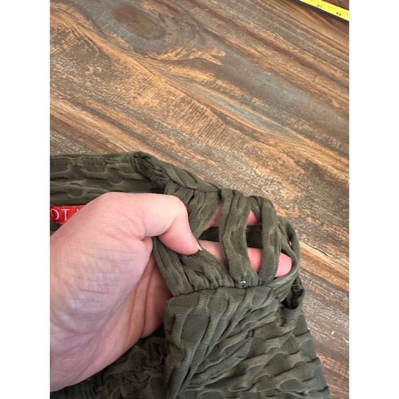 Hot Kiss Tik Tok Leggings Ruched Butt Lift High Waist Olive Green Texture Size S - Picture 6 of 7